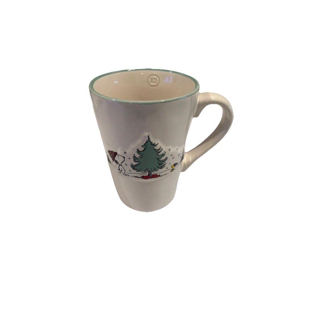 RAE DUNN  Peanuts Snoopy Christmas Cheer Mug Cup 16 oz.‎ Double Sided NWOT